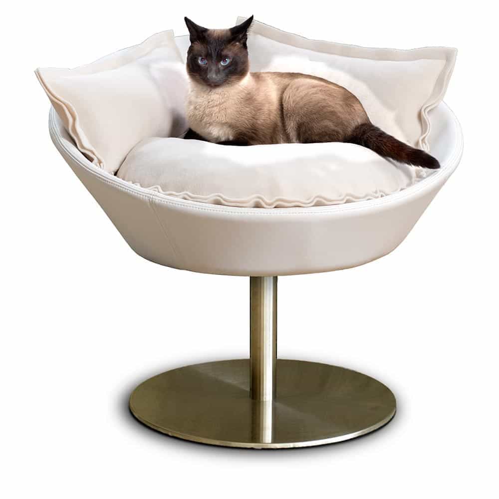 stylish leather cat bed Cosmo from pet-interiors.